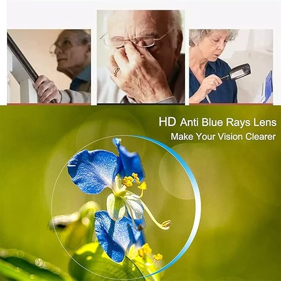 Color Glint Sapphire High Hardness Anti-blue Progressive Far And Near Dual-Use Reading Glasses