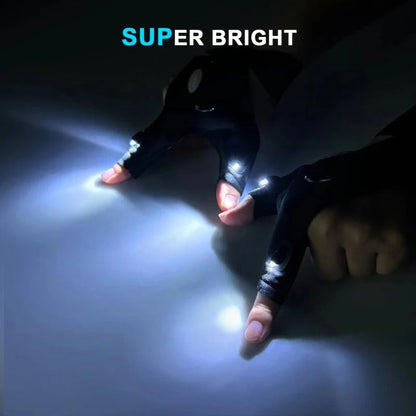 Hands-Free LED Flashlight Waterproof Gloves