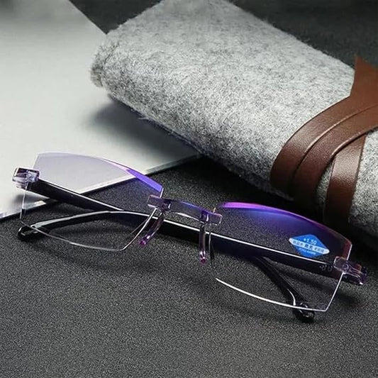 Color Glint Sapphire High Hardness Anti-blue Progressive Far And Near Dual-Use Reading Glasses
