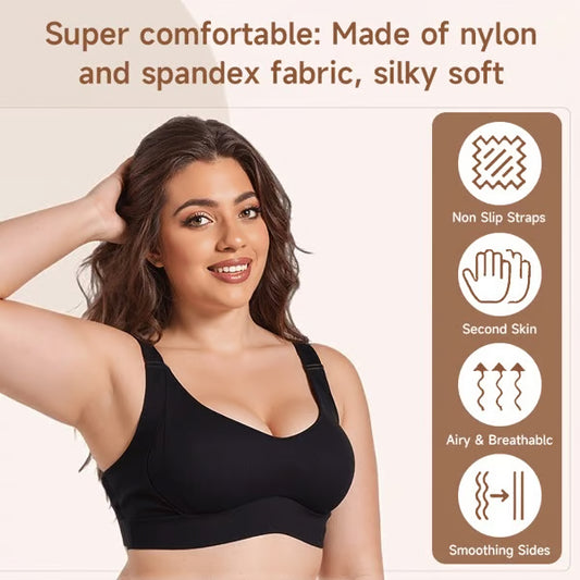Women's Ribbed Push Up Adjustable Wireless Bra