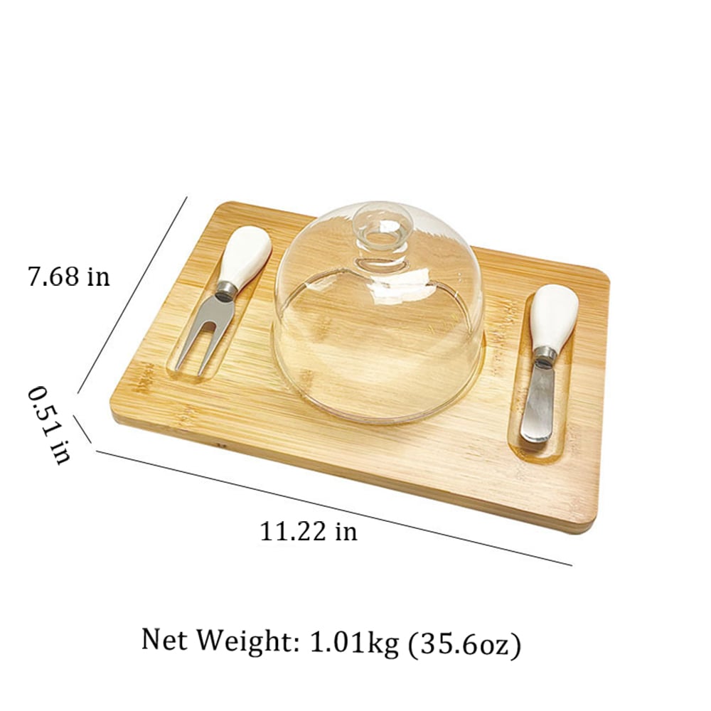 🧈 Square Glass Butter Dishe with Bamboo Base