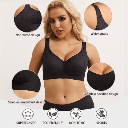 Women's Ribbed Push Up Adjustable Wireless Bra
