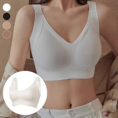 Women's Ribbed Push Up Adjustable Wireless Bra