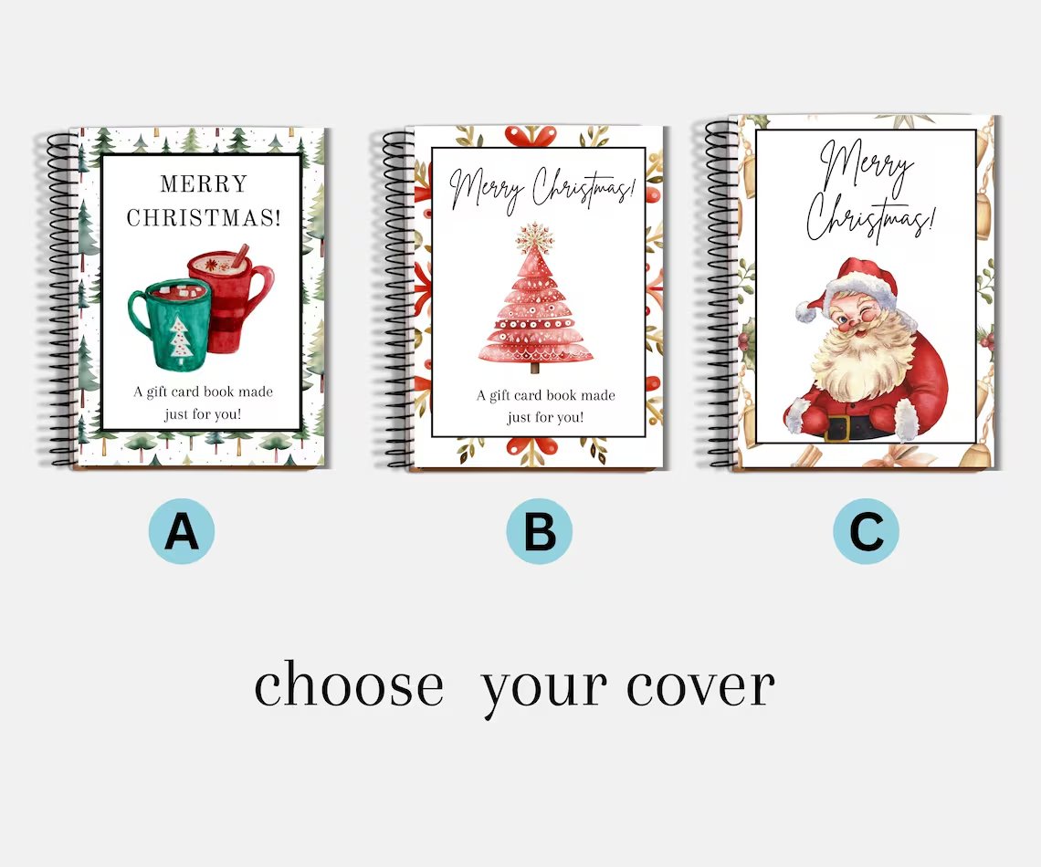 🎄📚Christmas Gift Card Book - 🎁Surprises On Every Page📚Hardcover & Durability Line(♻️Free PDF Included!)