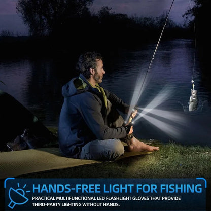 Hands-Free LED Flashlight Waterproof Gloves