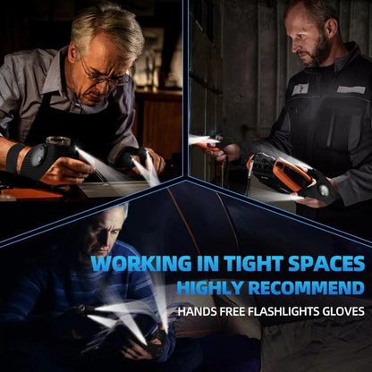 Hands-Free LED Flashlight Waterproof Gloves